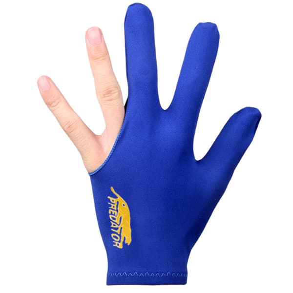 Three Fingers Full-Finger Snooker Pool Cue Billiard Hanske for L Blue one size