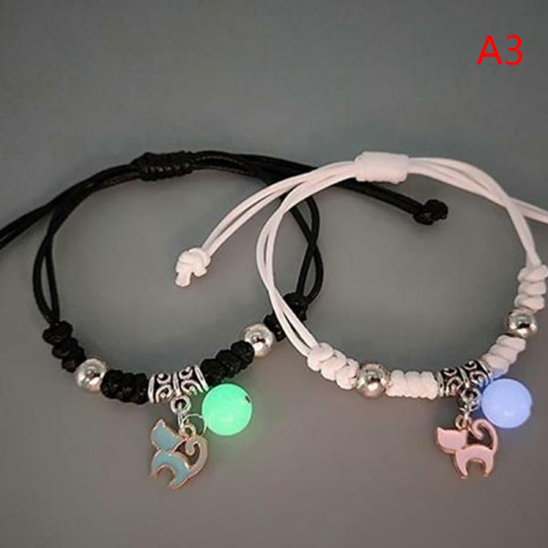 1Pari Luminous Star Moon Cat Rannekoru Pariskunta Charm Käsintehty Adj A3 One size