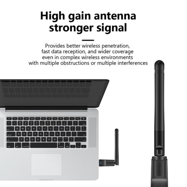 MT7601 Mini USB WiFi Adapter 150Mbps trådløst nettverkskort RTL8 Black MT7601 Chip