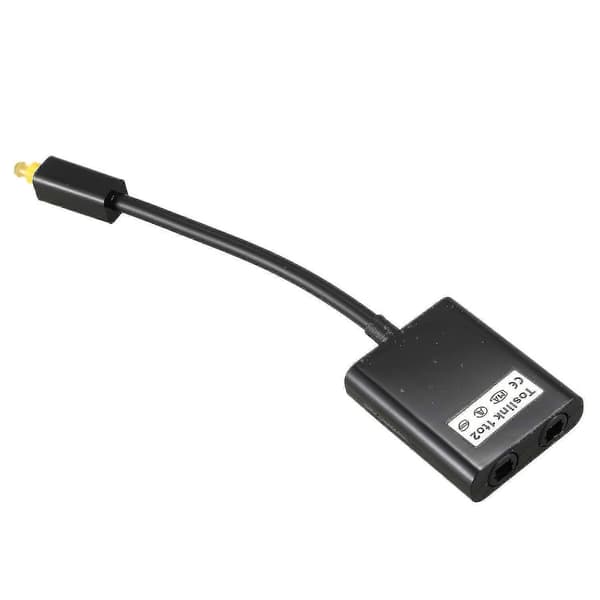 2-veis Toslink-splitter for SPDIF optisk lydsignaldistribusjon black