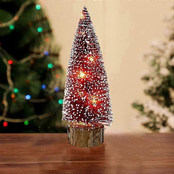 Juletræ Rød LED Mini Belyst Skrivebordsdekoration Scene Layout Red Free Size