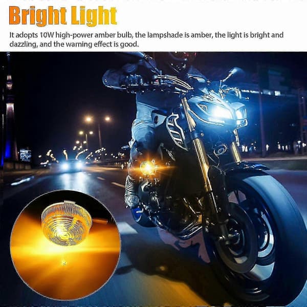 4 stk motorsykkel blinklys gule lys LED-indikator for