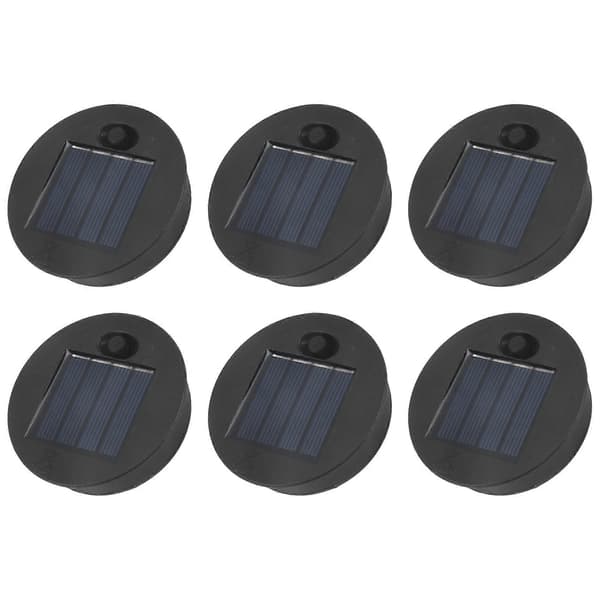 6 stk. solcellelys erstatningstopp 7 solcellelykt deler LED solcellepanel lyktlokk lys for utendørs oppheng