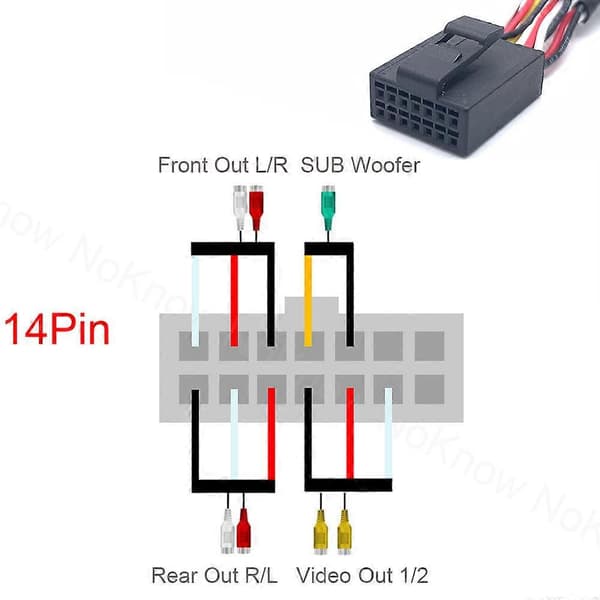 14-bens universel 7 RCA-udgangsledningsnet Subwooferkabeladapter Ledningsforbindelse Android Radio Bluetooth-sendere Bil DVD CD-tilbehør