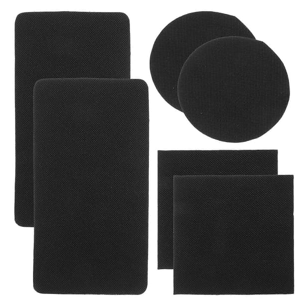 6 Sets Self-Adhesive Trampoline Patch Kits Round Square Rectangular Patch Kits for Hole Repair B Black Black 20.00X10.20X0.01CM