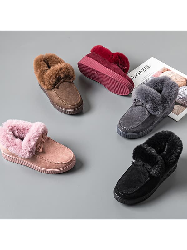Mode Kvinnor Mockasiner med Plyschfoder Håller Varma Loafers Kaffe Kaffe US 7