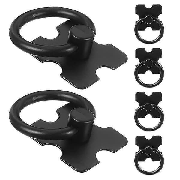 Moderne ringformede metallhåndtak for møbler 6 stk stue Black