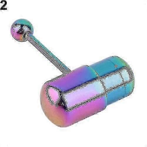 1st Cool Vibrerande Hantel Tunga Ringar Stänger Piercing Rostfritt Stål Kroppssmycken Cs Multicolor