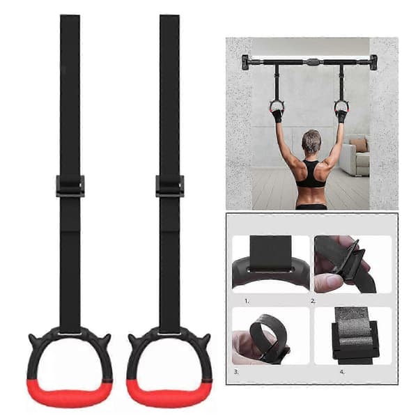 Justerbara gymnastikringar Pull Up Strap Set Hemmagym Styrketräning Multicolor