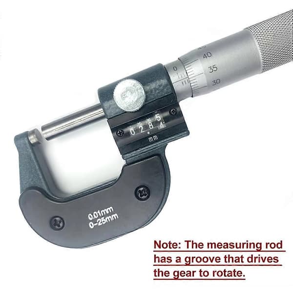 0-25mm 0.01mm Utvendig Mikrometer med Telleravlesning Digital Mikrometer Teller Mikrometer Tykkelsesmåler Verktøy