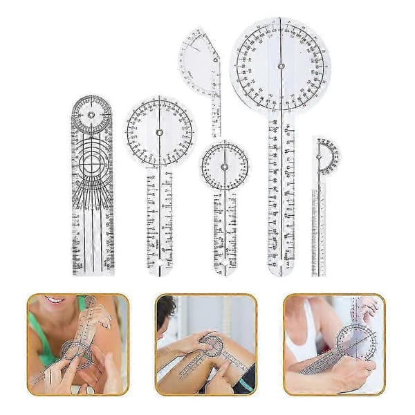 6 stk 360 graders medisinsk gradskive goniometer for spinalterapi