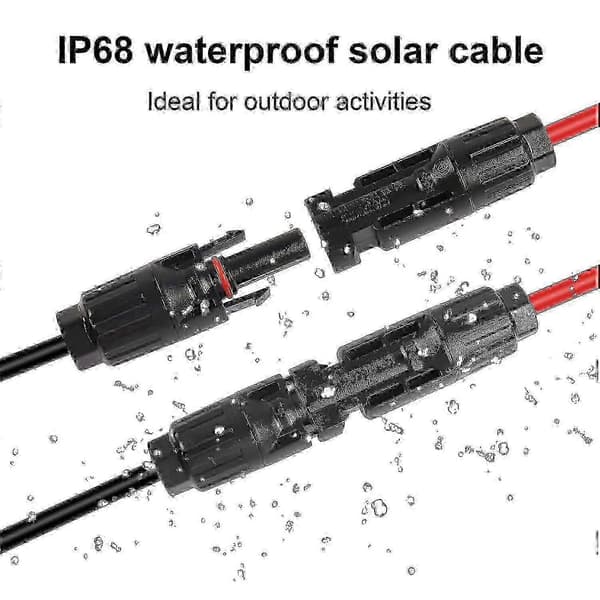 Solcellepanelkontakt til XT60 12AWG adapterkabel, for bobil solcellepanel bærbar kraftstasjon solcellegenerator - 1,5M 4,9Ft