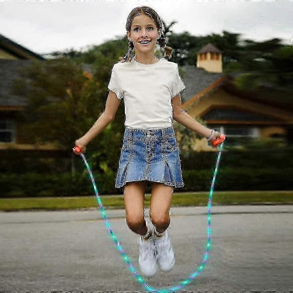 2-pack LED hopprep för barn och vuxna – Justerbart hopprep med 3 hastighetslägen