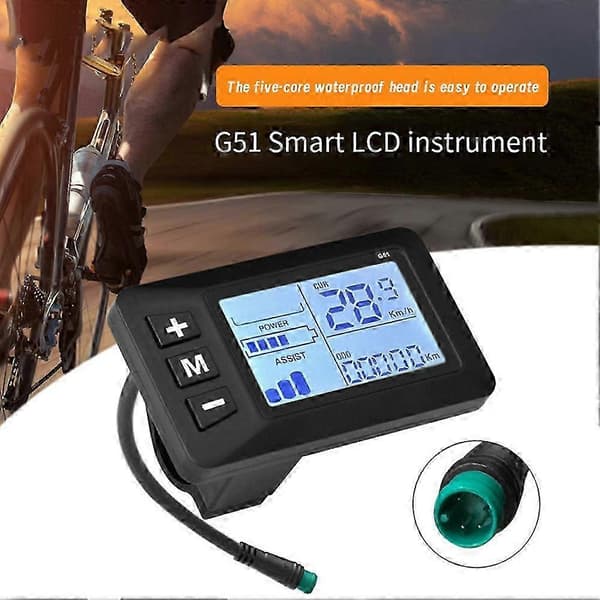 5-stifts LCD-hastighetsdisplay Vattentät Multi-spänning 24V/36V/48V E-scooter Accelerator
