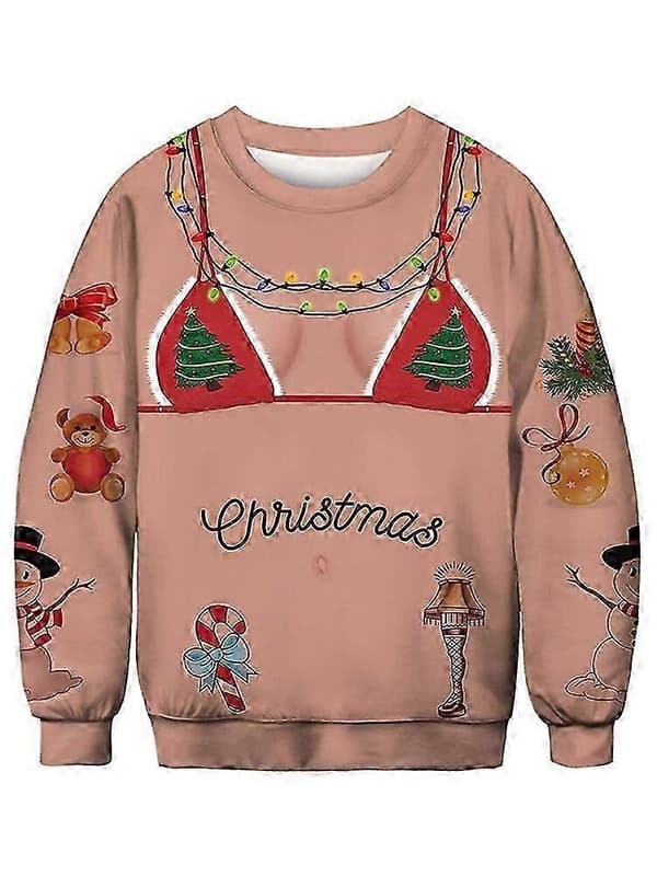 Santa Claus Ugly Xmas Jumper Rolig jultröja - Festlig nyhetspullover Multicolor 3XL