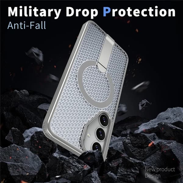Mobilskal för Galaxy S25 FE Magsafe Grid Texture Grå 64