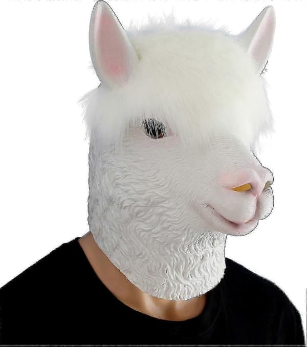 Alpaka Dyrehoved Latexmaske til Halloween, Kostumefester og Begivenheder