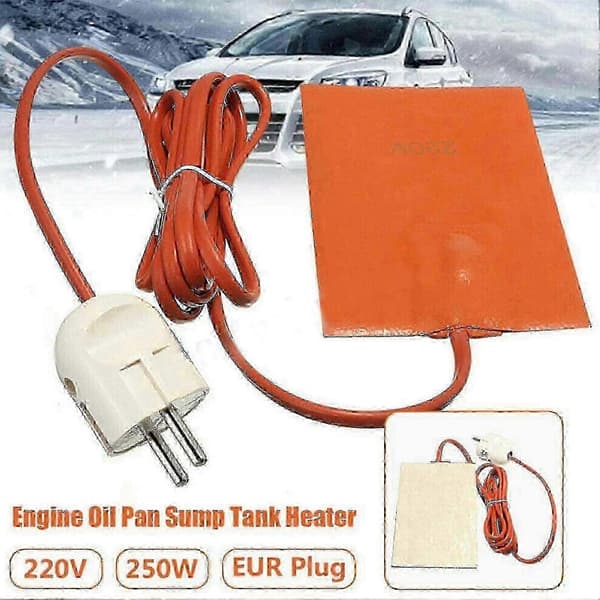 Universal bilmotorvarmerpude 250W til oliebakke og sumptank EU-stik