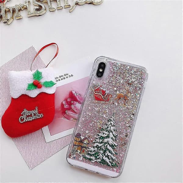 Jule-glitterdeksel til mobiltelefon Pink For iPhone 14 Max