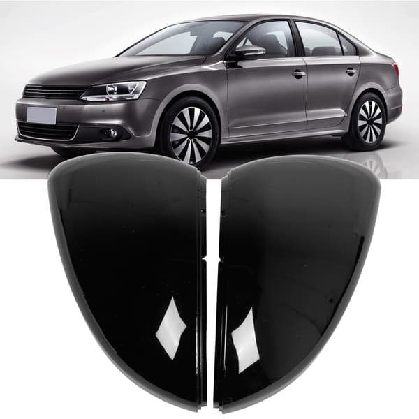 Blank Sort Sidespejlsdæksel Kompatibel VW Golf MK7 2014 og Nyere