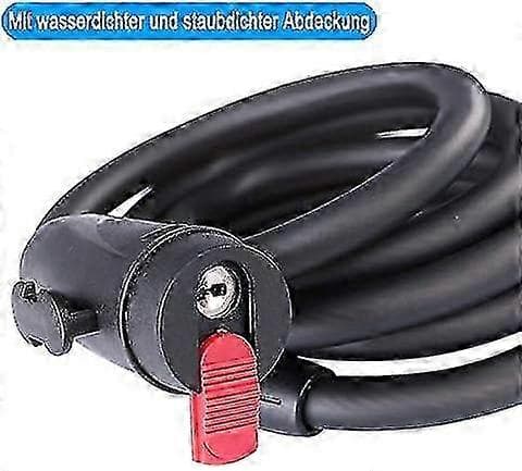 Nyckelmanövrerat cykellås Spiral Stöldskyddskabel Högsäkerhetscykel Scooter