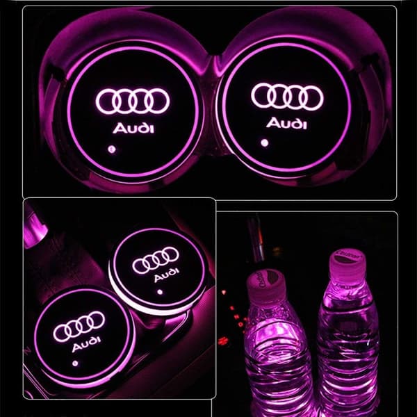 [14]2X Audi-logo Før baseplaten til koppholderen Silver Silver one size