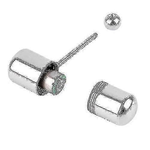 1 stk. kule vibrerende tungepiercinger i rustfritt stål, kroppssmykker silver