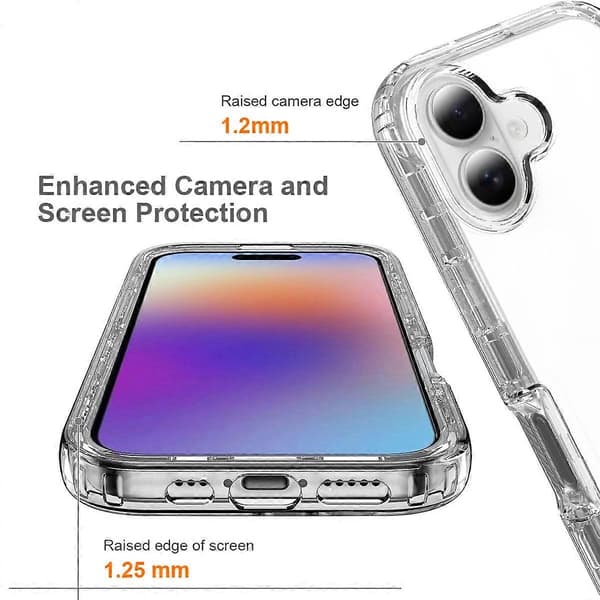 Til iPhone 17-deksel TPU PC 2-i-1 Fallsikkert Klart Telefondeksel