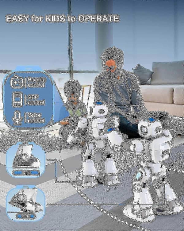Barns intelligent robot, stor programmerbar interaktiv fjärrkontrollrobot med röststyrning