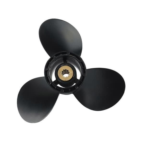 Utombordsmotorpropeller 9 1/4X12 Aluminium 10 kuggars splines DF9.9B DF15A DF20A Black