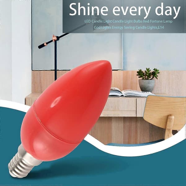 LED-kronelys Rød Fortune Lampe Gud Lys Energibesparende Kronelys E14