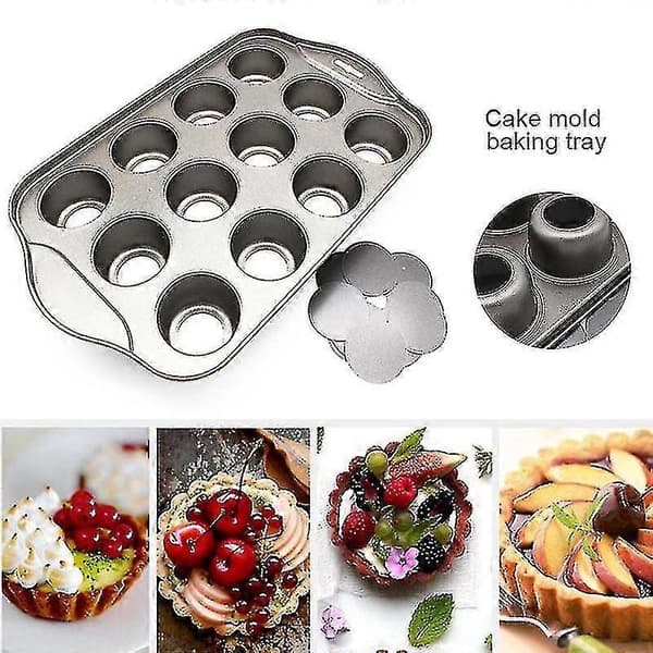 12 Cupcake Muffin Bageform Non Stick Mini Cheesecake Bakke