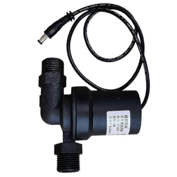 Tyst 12V DC Solvatten Cirkulationspump med Borstlös Motor, 1/2-tums kopplingar, 650 L/h