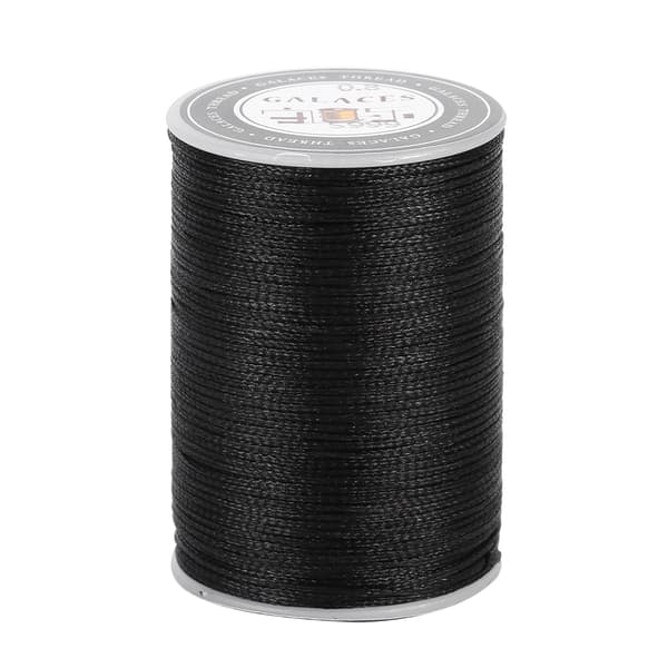 50m/Roll 0.8mm DIY Craft Hand Sewing Stitching Leather Waxed Thread Cord Polyester (Black)