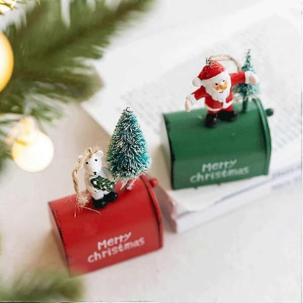 Grön julbrevlåda hänge
