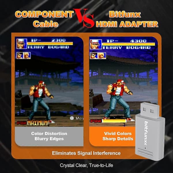 BitFunx Ypbpr til HDMI-kompatibel omformer for Nintendo Wii NTSC PAL Retro spillkonsoll Mini videoadapter Plug and Play Gray