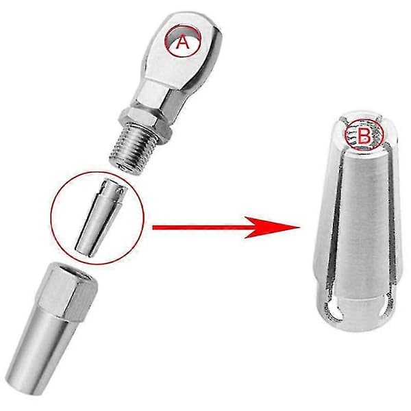 2 stk 316 rustfritt stål Swageless Eye Terminal Fitting for Marine Wire Rope DIY silver