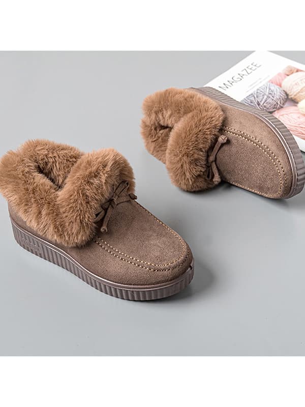 Mode Kvinnor Mockasiner med Plyschfoder Håller Varma Loafers Kaffe Kaffe US 7