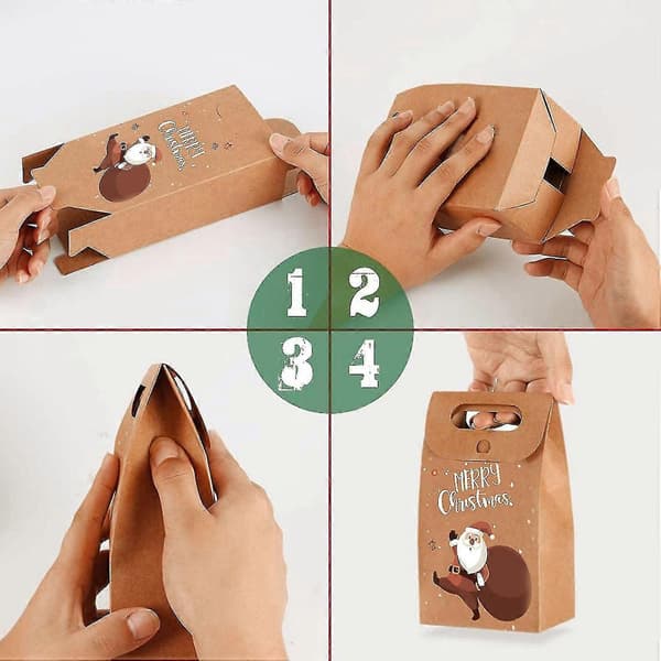 5 st Vintage Kraftpapper Juläpple Presentask