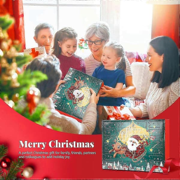 Julstrumpor Adventskalender 2024, Presentförpackning med 24 par damstrumpor för flickor