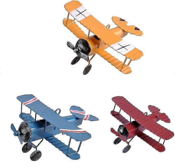 3 stk. jernbiplan anheng modellfly vintage leketøy for barn