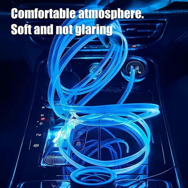 Bilinteriør Ambient Belysning USB Stemmestyret LED Ambient Lysstrimmel Fleksibelt Neonlys til Auto Interiør Deco