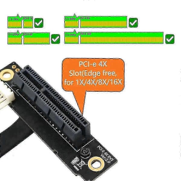 270 graders M.2 NGFF Dual Key A-E til PCI-E 4X adapterkonverteringskabel for PCI-E testerforlenger