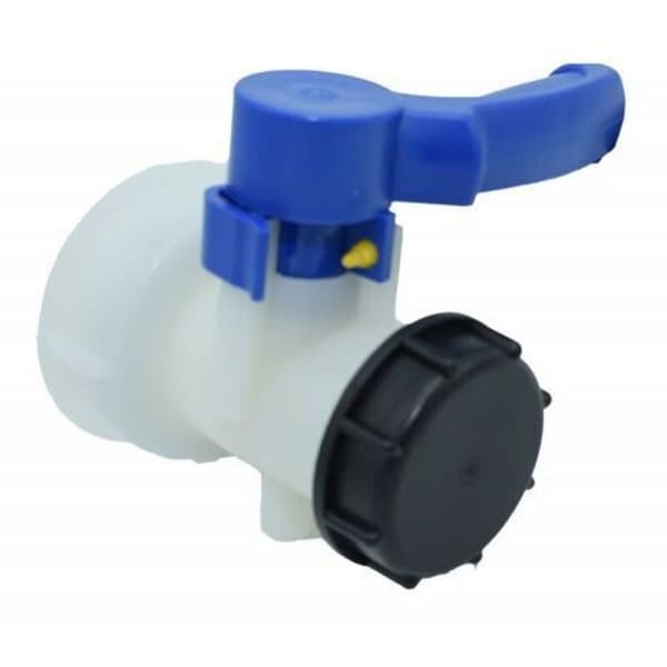 Ventil til IBC 1000 liter 2 \" / 62 mm tankventil Integreret Plast DN40 (62 mm)