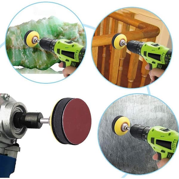 Sanding Discs Set, Pack of 100 Sandpapers with Sponge Pads