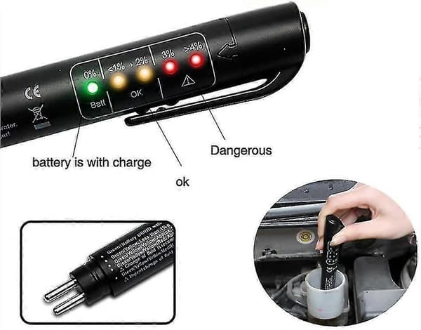 Bremsevæsketesterdetektor, 5 LED Auto Diagnostisk Bremsetester