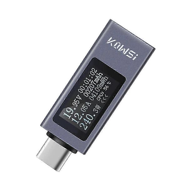 Typ-C Multifunktionell Digital Display Amperemeter Effektmätare DC 4-30V 12A Voltmeter Amperemeter Kapacitetstestare KWS-2301C
