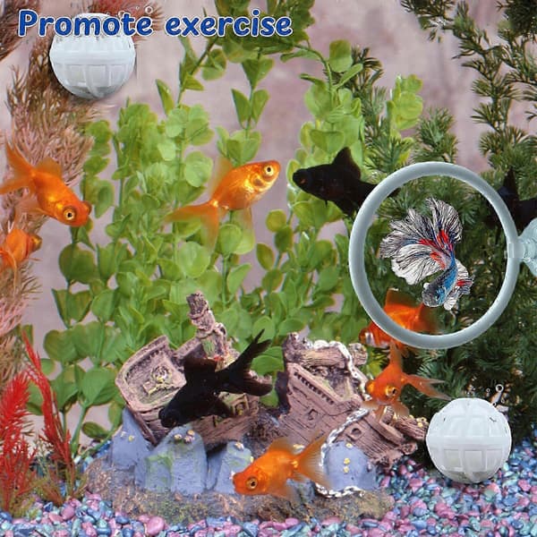 Flytande Betta Träningsringar Nitrobakterieleksak Akvarium Antidepressiv Multicolor