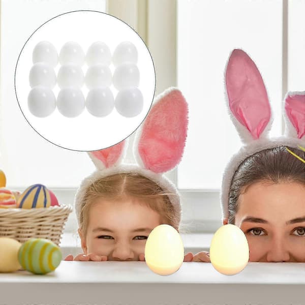 12 stk. egg-nattlys til barnerommet - juledekorasjonslampe White