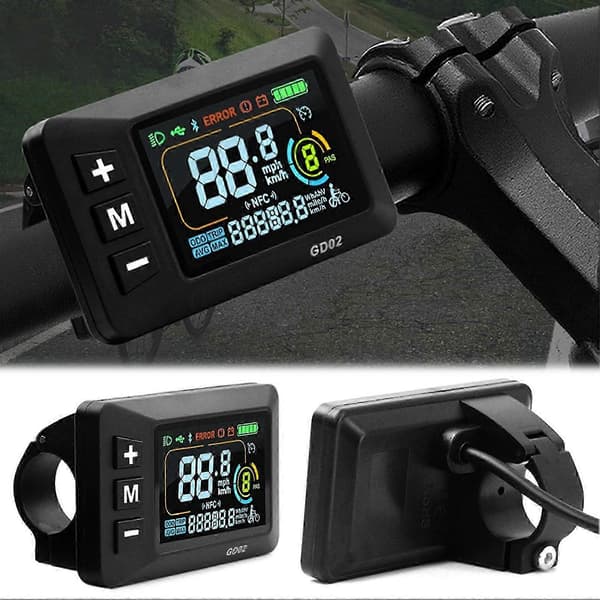 GD02 5Pin 24-60V Farve LCD Display Måler E-cykel Tilbehør Black